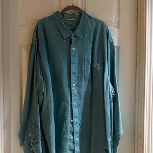 Tommy Bahama Men's Blue Linen Shirt